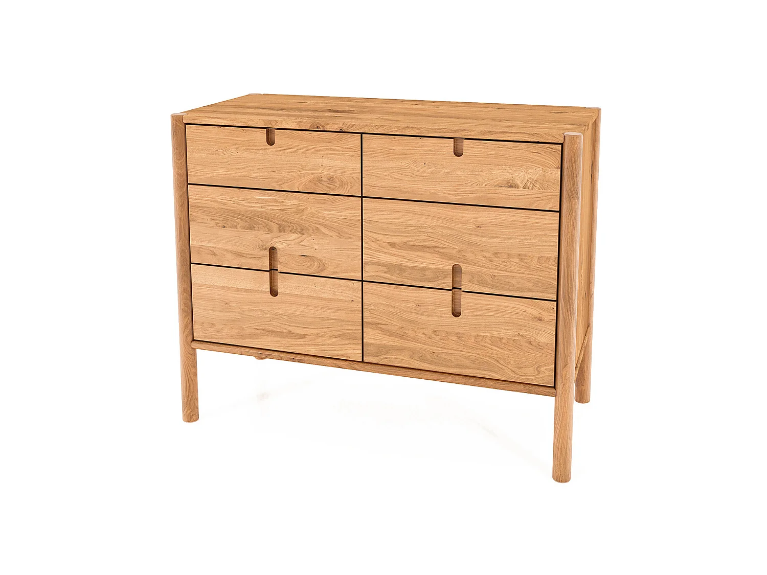 POLA - Kommode 100% aus massivem Holz aus Wildeiche, naturgeölt