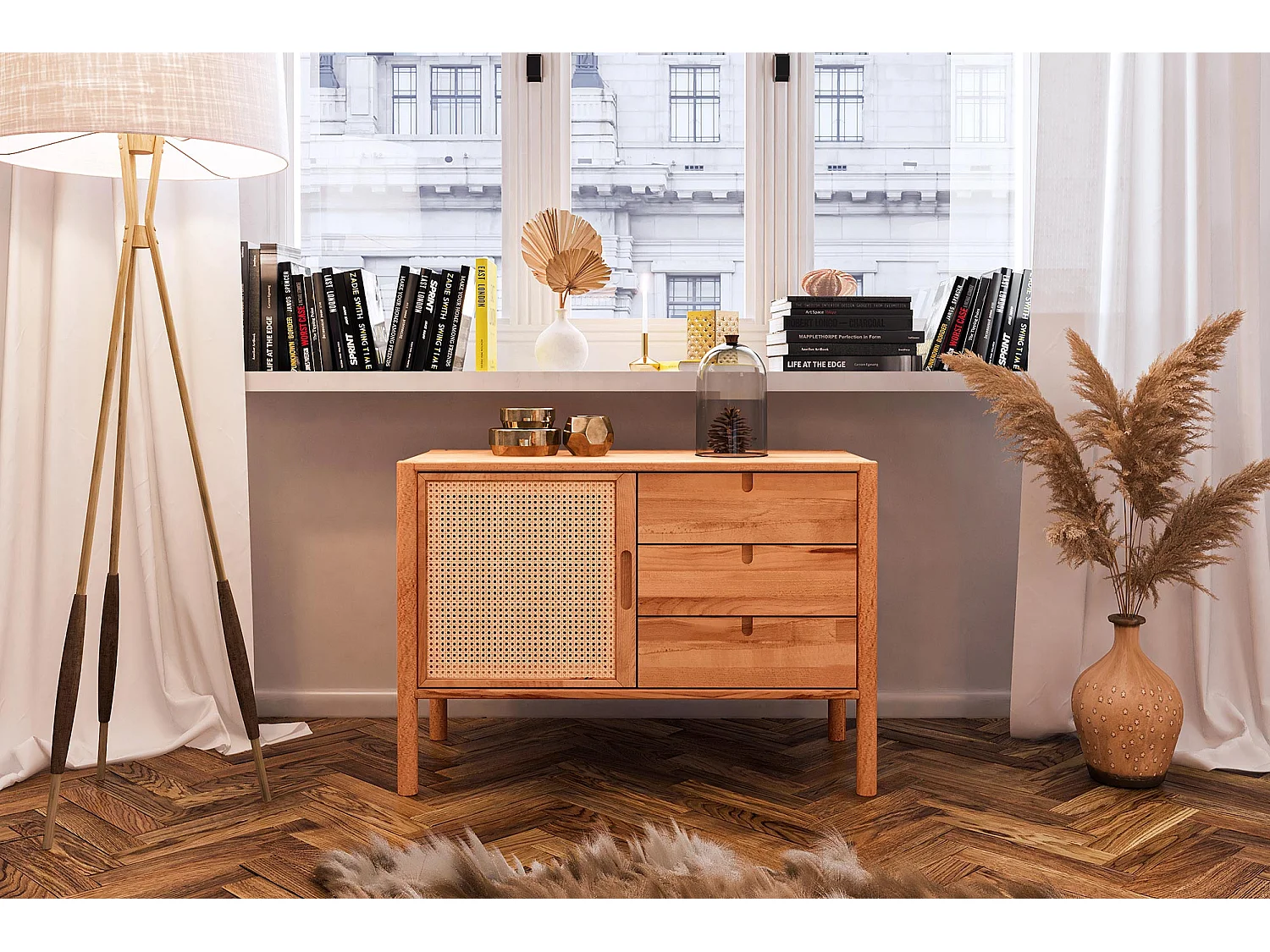 POLA - Kommode 100% aus massivem Holz aus Kernbuche, naturgeölt