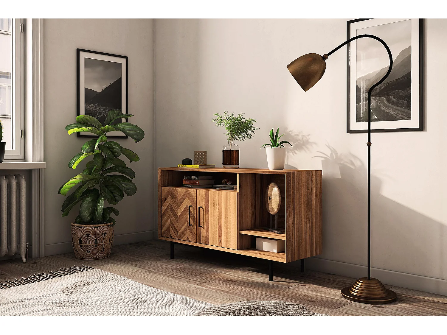 ABIES - Kommode 100% aus massivem Holz aus Wildeiche, naturgeölt