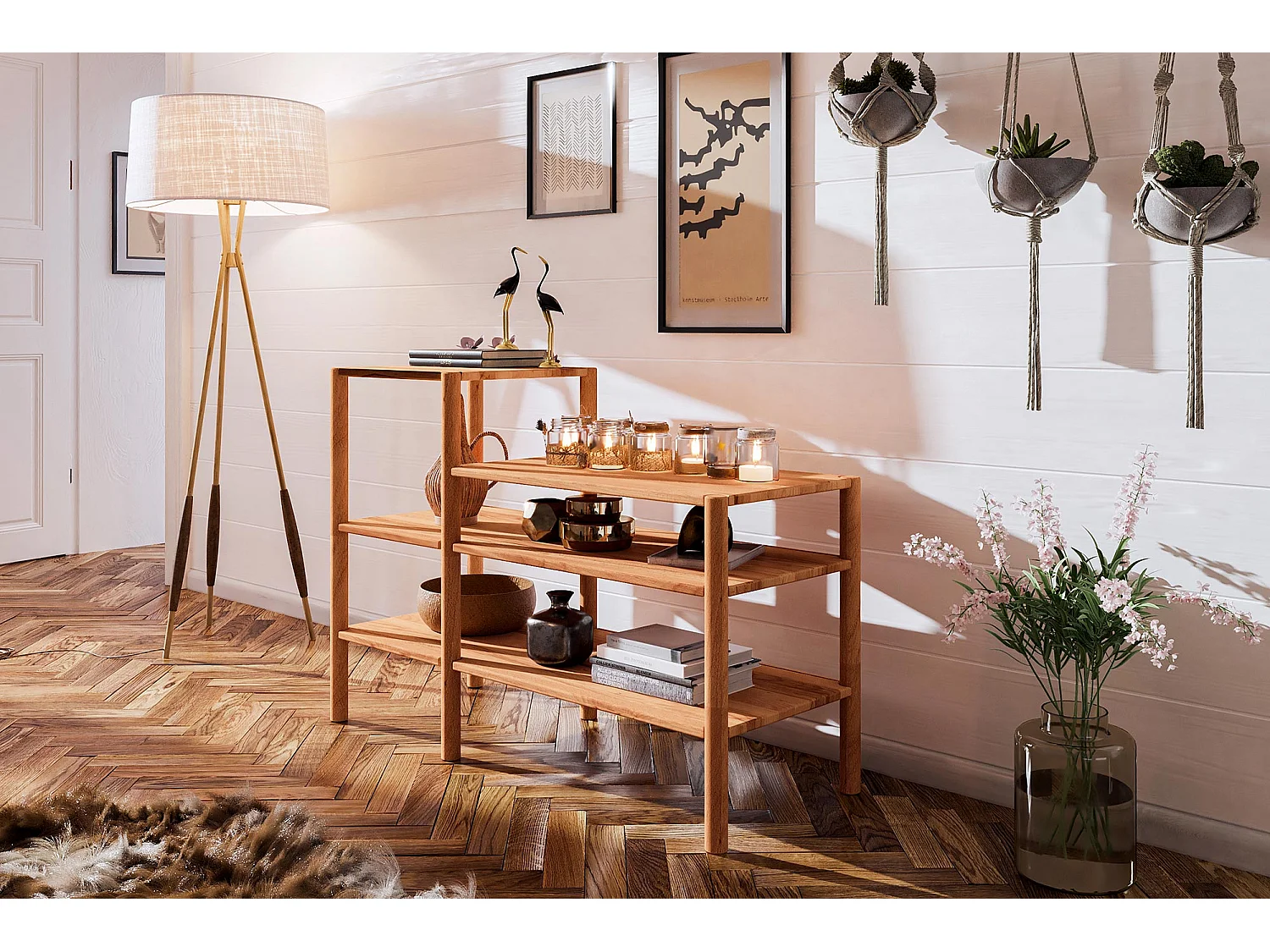 POLA - Regall aus massivem Holz aus Kernbuche, naturgeölt