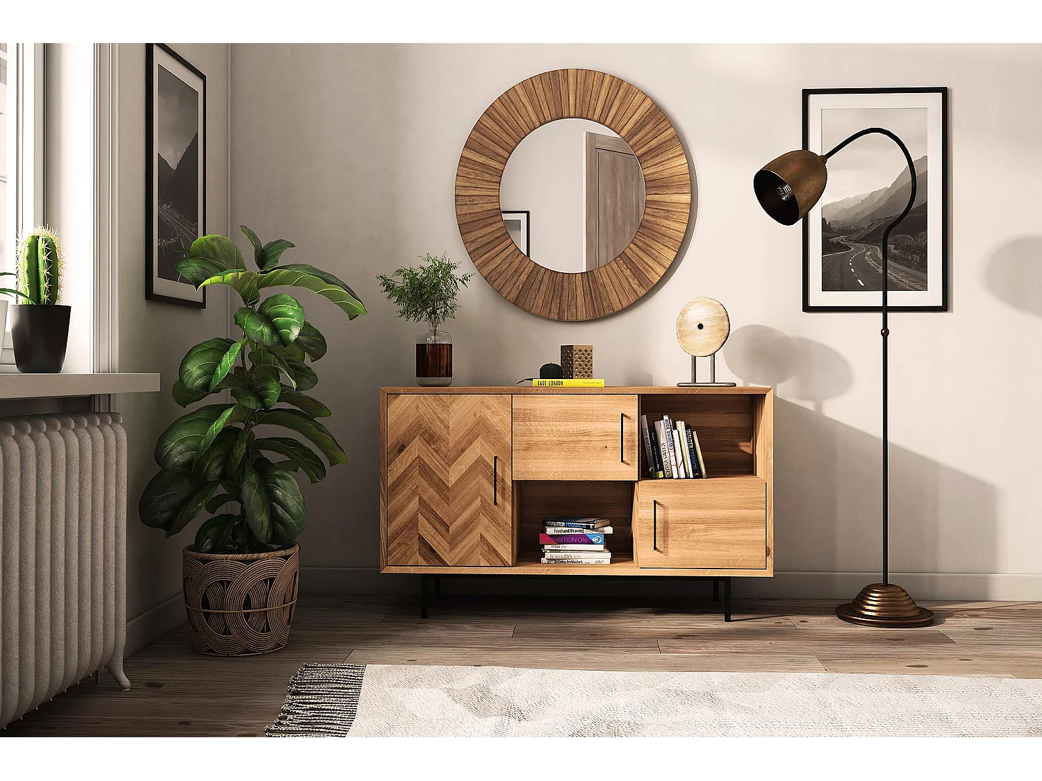 ABIES - Kommode 100% aus massivem Holz aus Wildeiche, naturgeölt