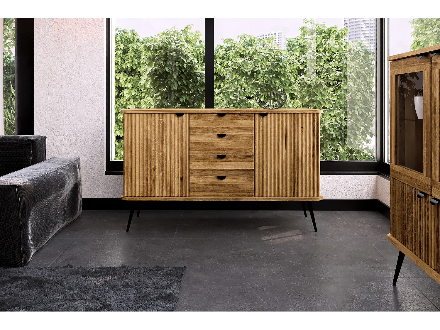 KULA - Kommode 100% aus massivem Holz aus Wildeiche, naturgeölt