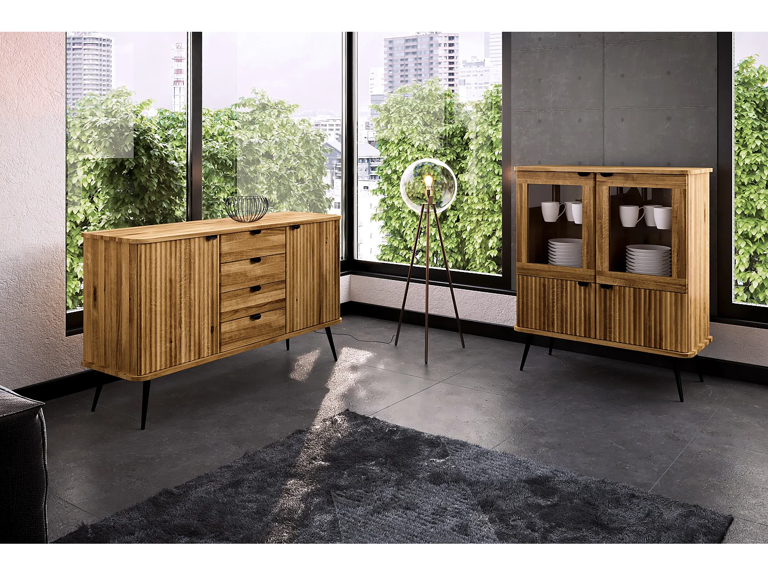 KULA - Kommode 100% aus massivem Holz aus Wildeiche, naturgeölt