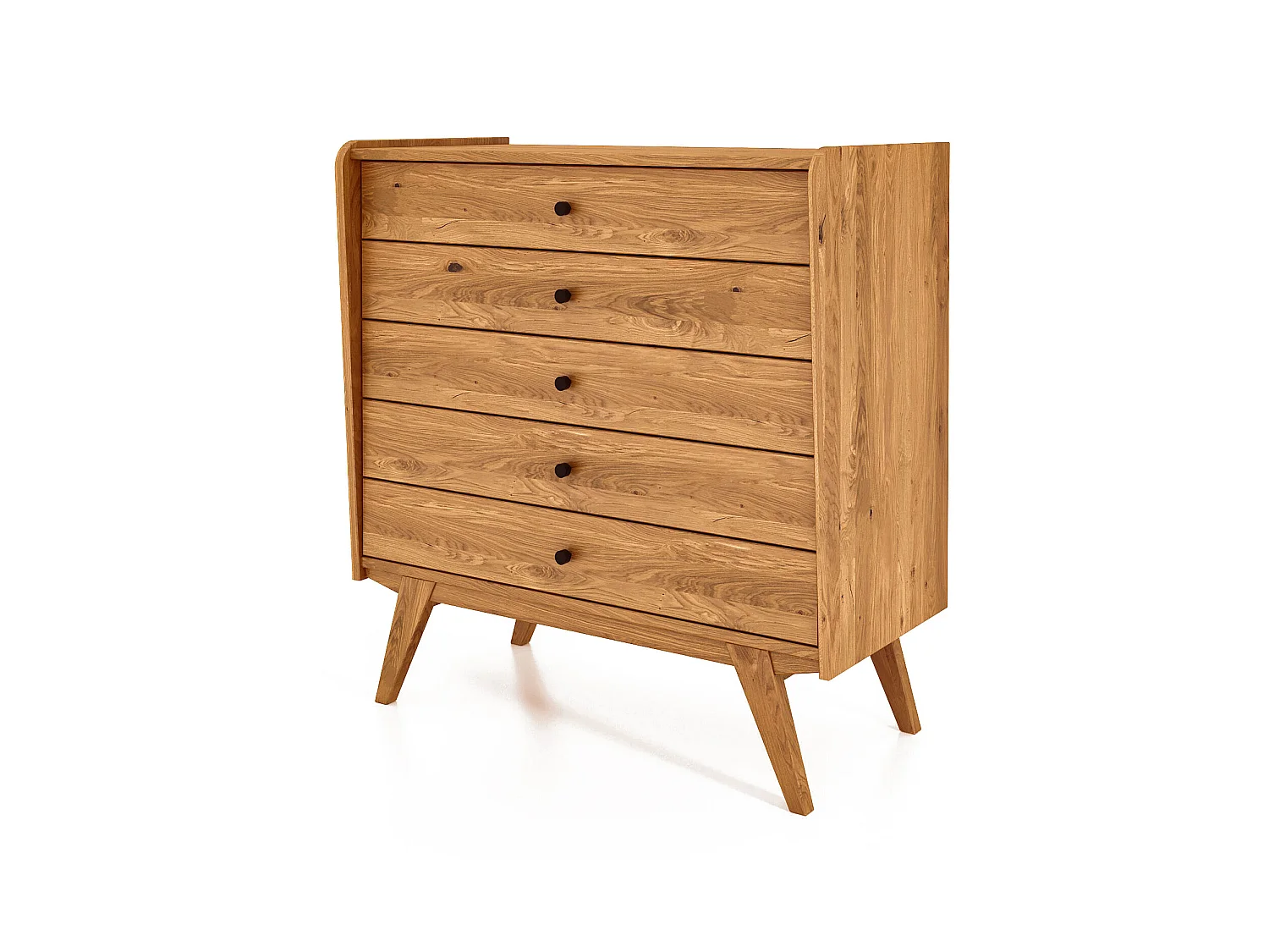 RETRO - Kommode 100% aus massivem Holz aus Wildeiche, naturgeölt