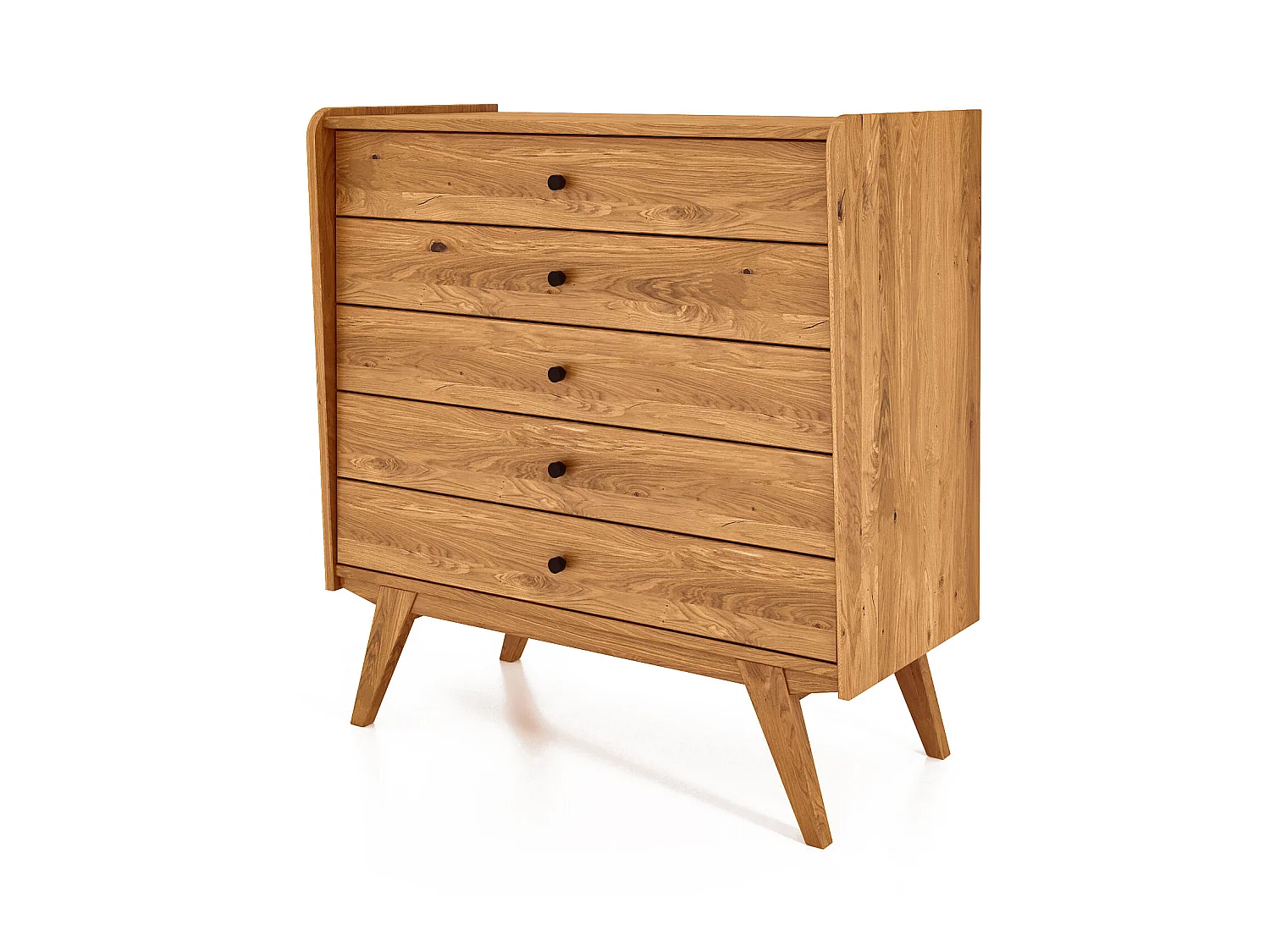 RETRO - Kommode 100% aus massivem Holz aus Wildeiche, naturgeölt