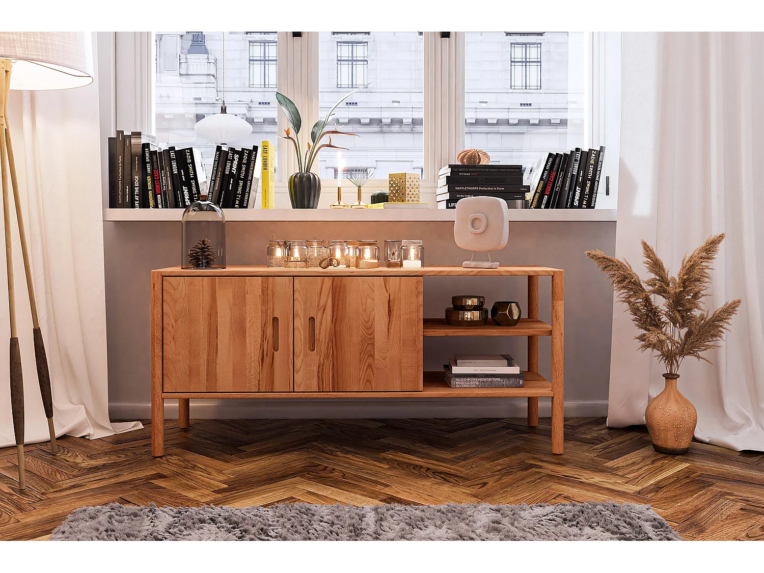 POLA - Kommode 100% aus massivem Holz aus Kernbuche, naturgeölt