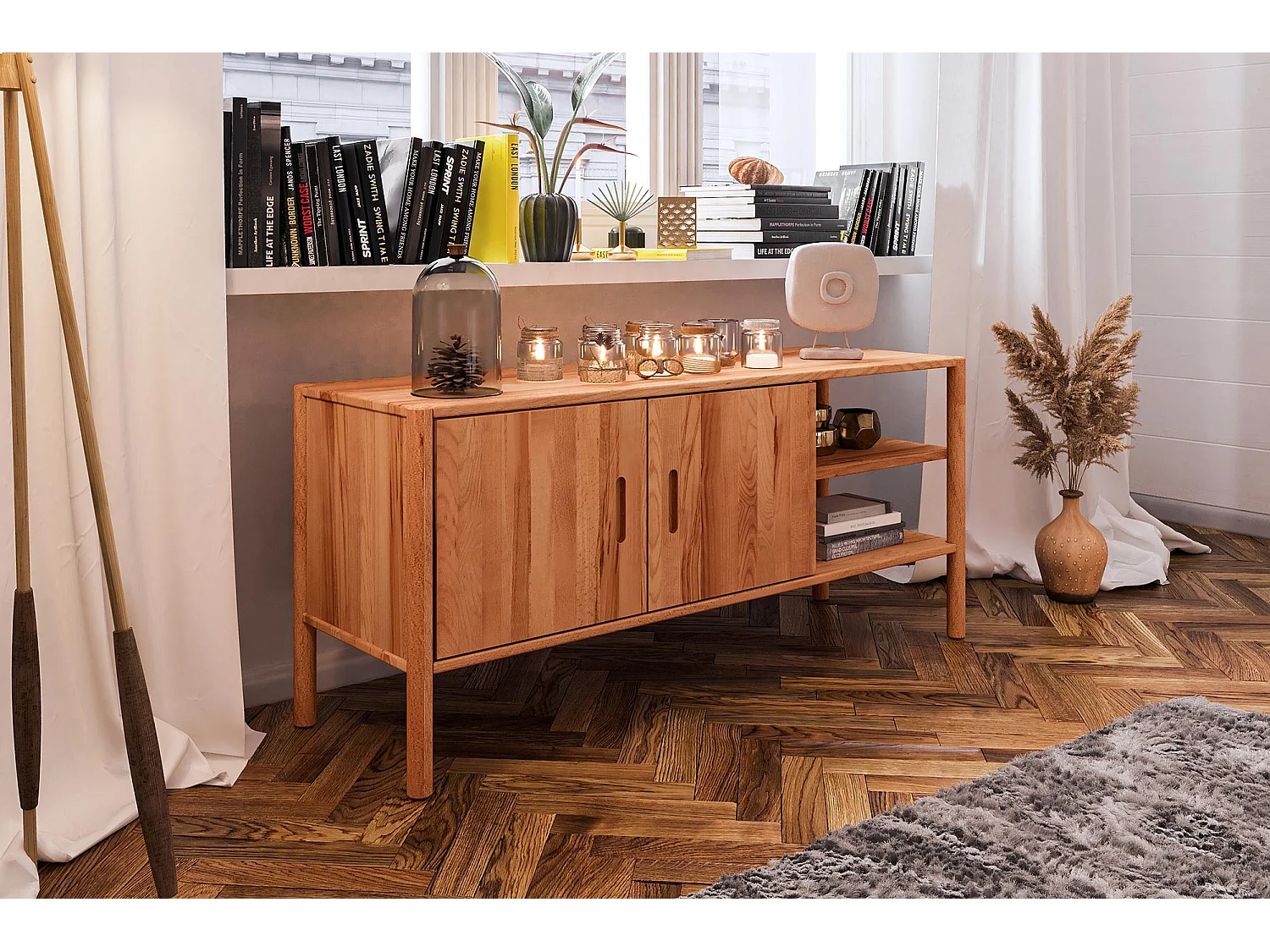 POLA - Kommode 100% aus massivem Holz aus Kernbuche, naturgeölt