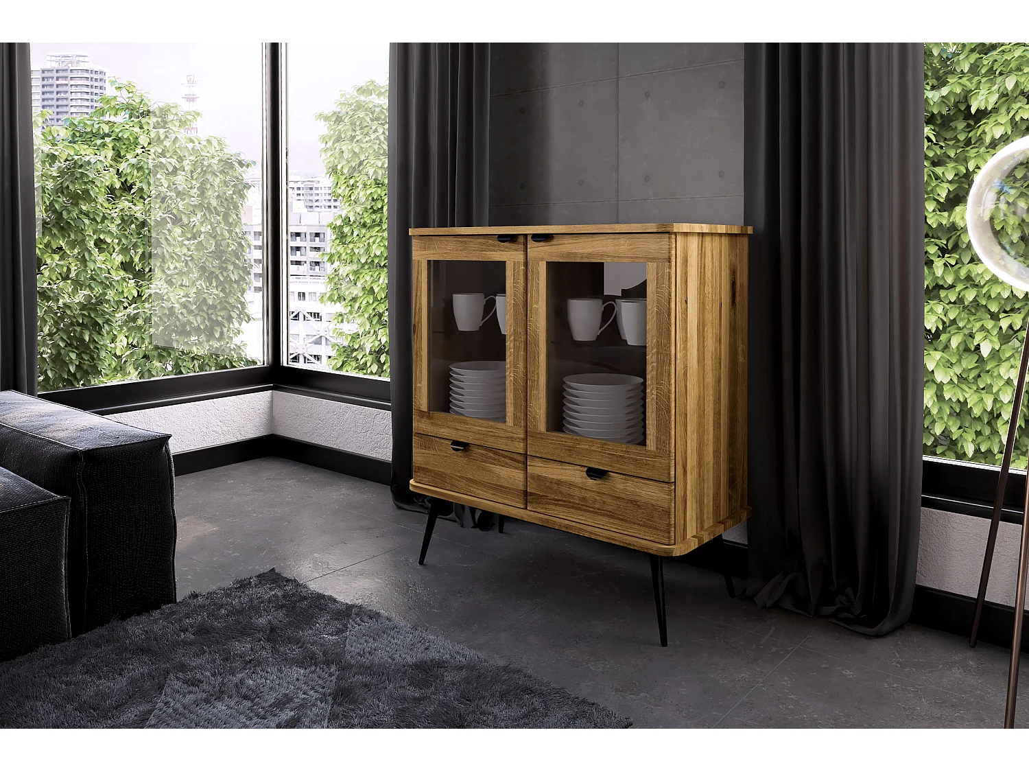 KULA - Kommode 100% aus massivem Holz aus Wildeiche, naturgeölt