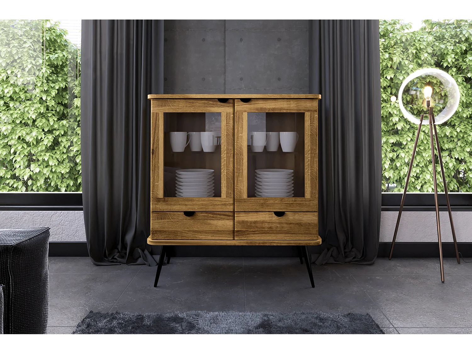 KULA - Kommode 100% aus massivem Holz aus Wildeiche, naturgeölt