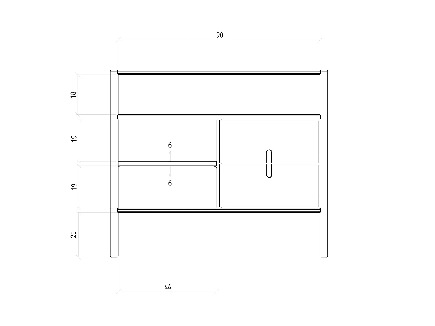 POLA - Kommode 100% aus massivem Holz aus Wildeiche, naturgeölt