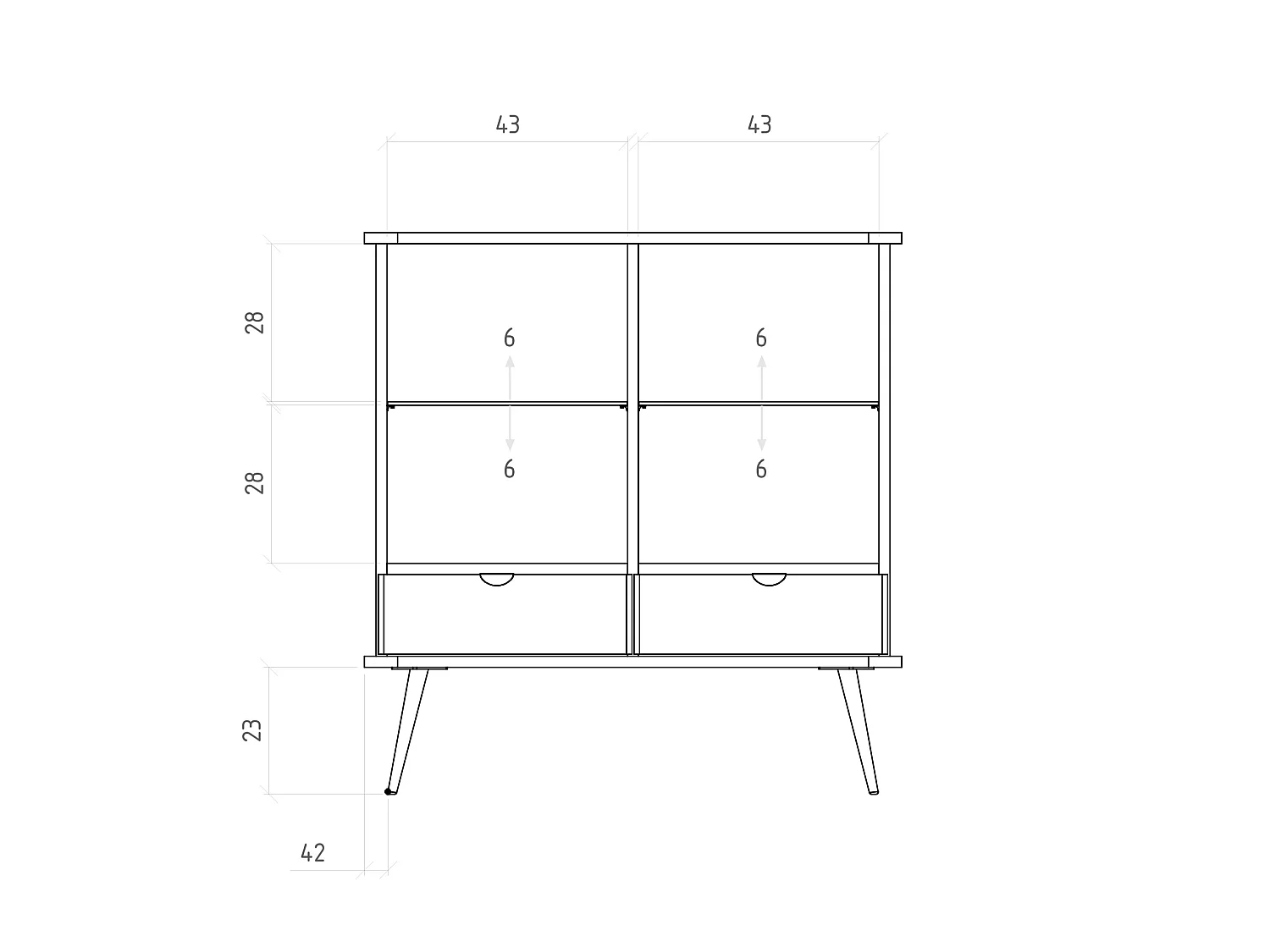 KULA - Kommode 100% aus massivem Holz aus Kernbuche, naturgeölt