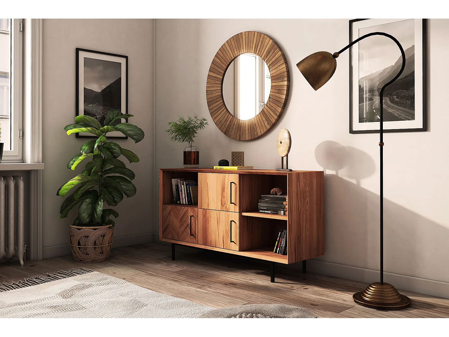 ABIES - Kommode 100% aus massivem Holz aus Kernbuche, naturgeölt