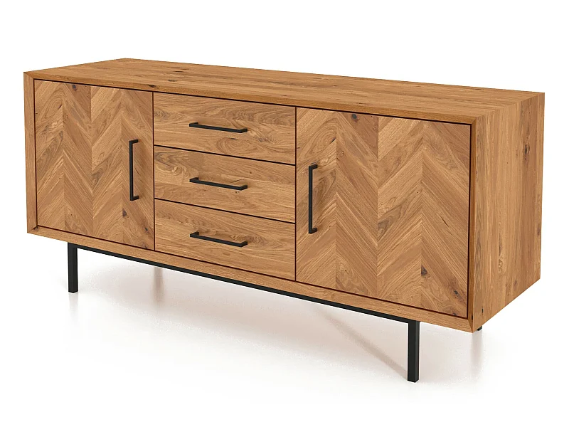 ABIES - Kommode 100% aus massivem Holz aus Wildeiche, naturgeölt