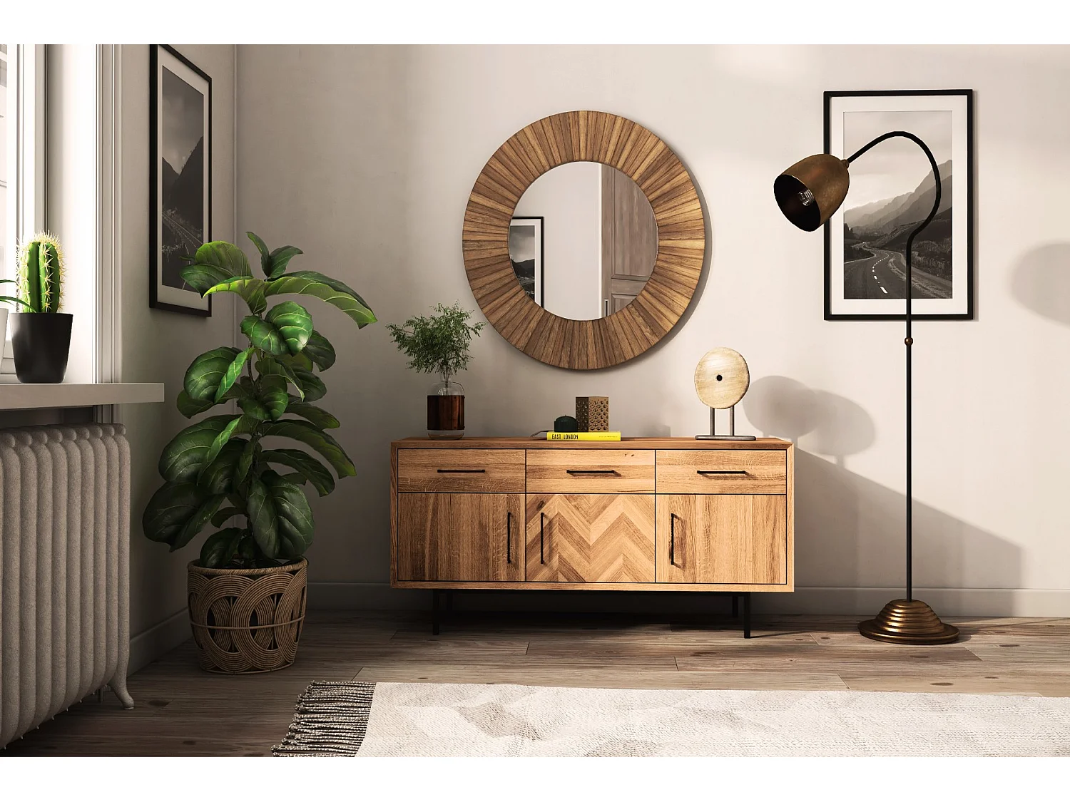 ABIES - Kommode 100% aus massivem Holz aus Wildeiche, naturgeölt