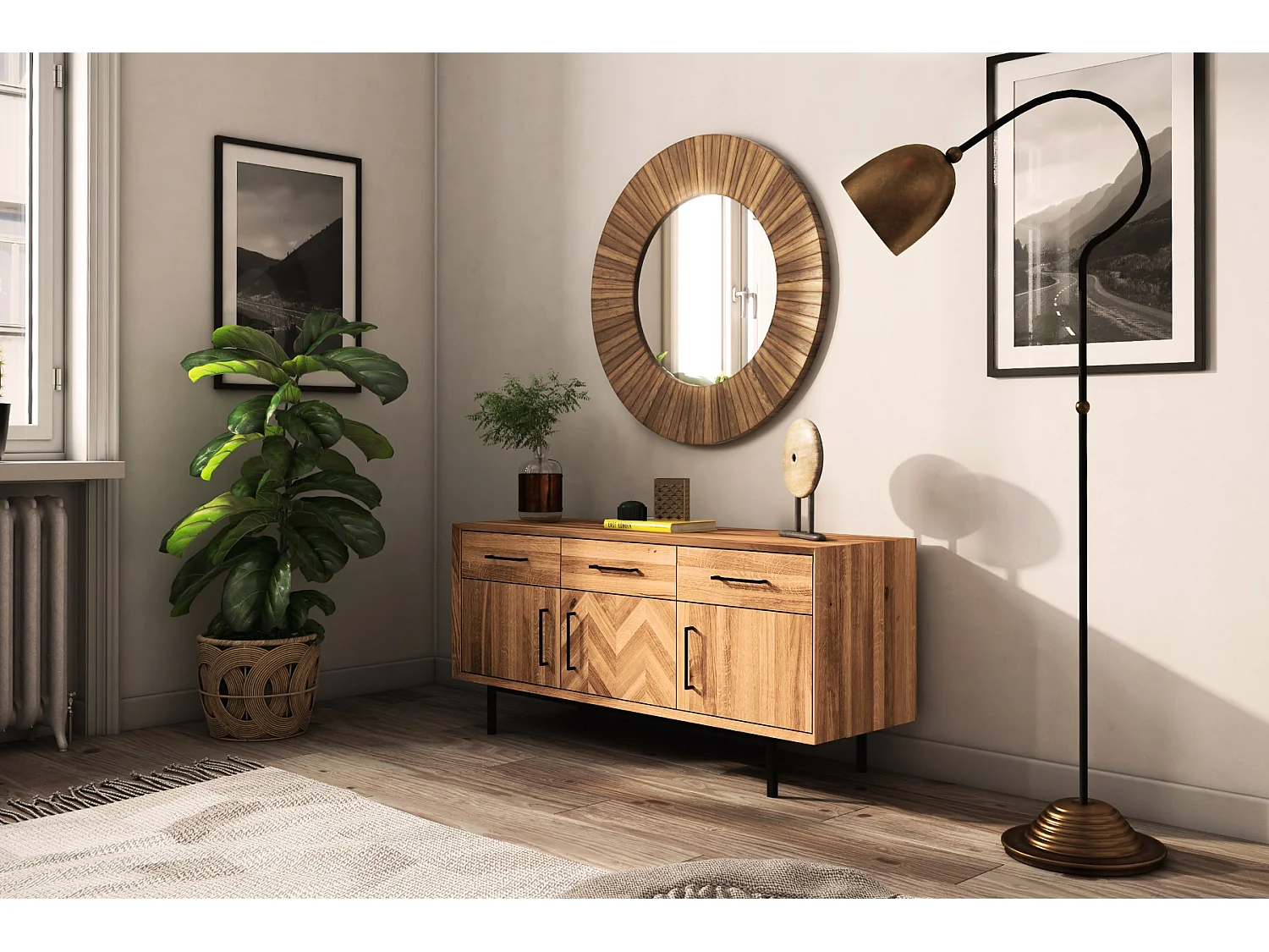 ABIES - Kommode 100% aus massivem Holz aus Wildeiche, naturgeölt