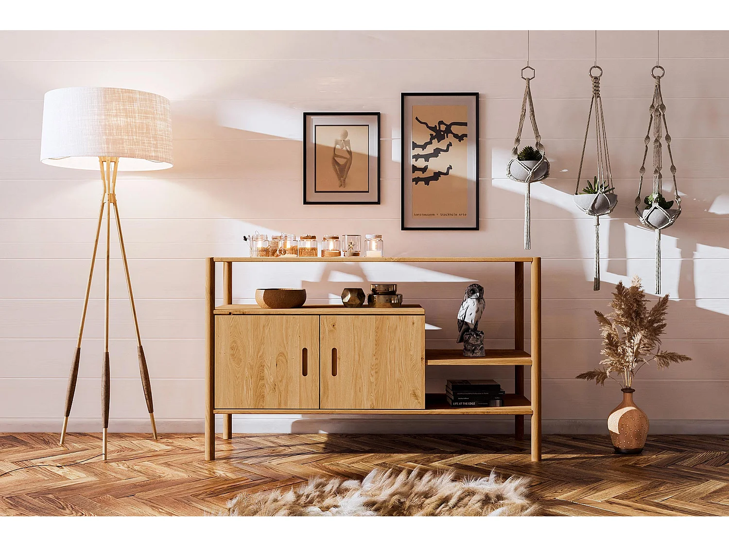 POLA - Regall aus massivem Holz aus Wiledeiche, naturgeölt