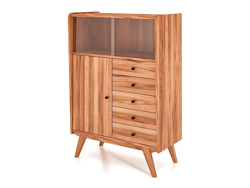 RETRO - Kommode 100% aus massivem Holz aus Kernbuche, naturgeölt