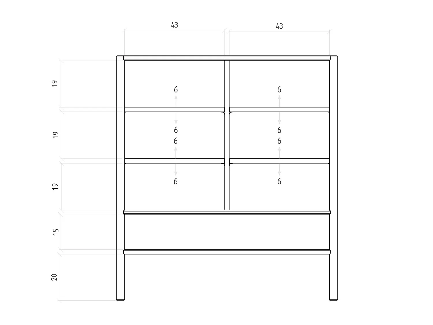 POLA - Kommode 100% aus massivem Holz aus Kernbuche, naturgeölt