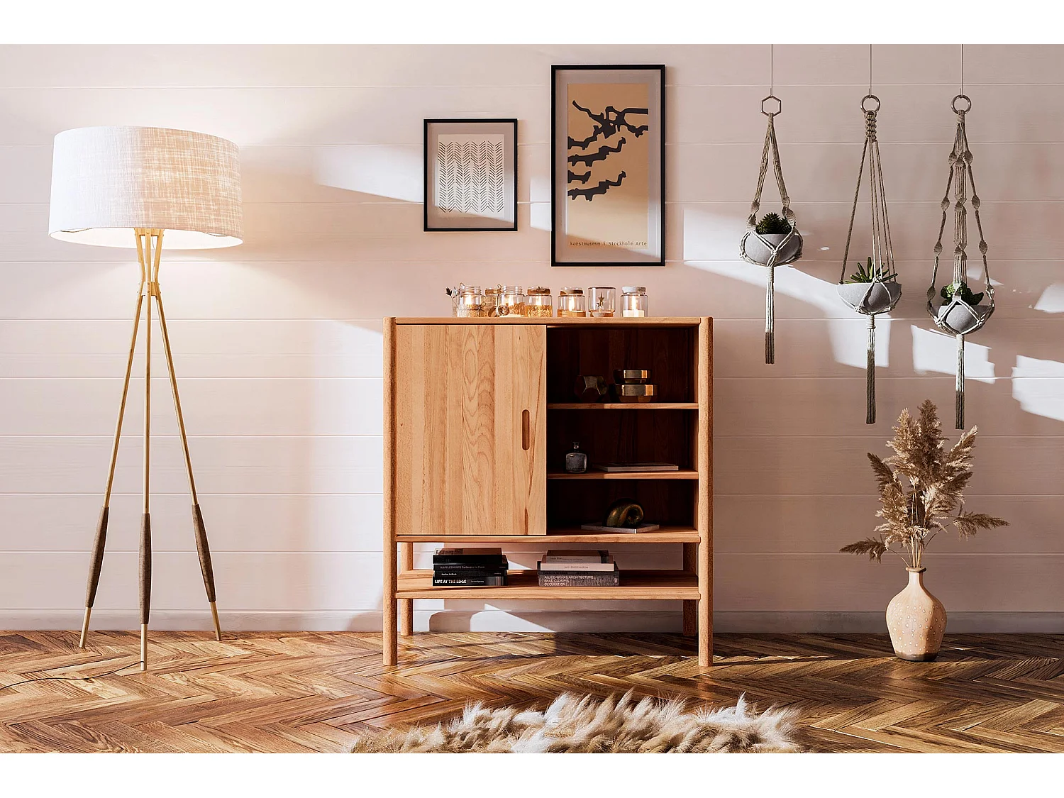 POLA - Kommode 100% aus massivem Holz aus Kernbuche, naturgeölt