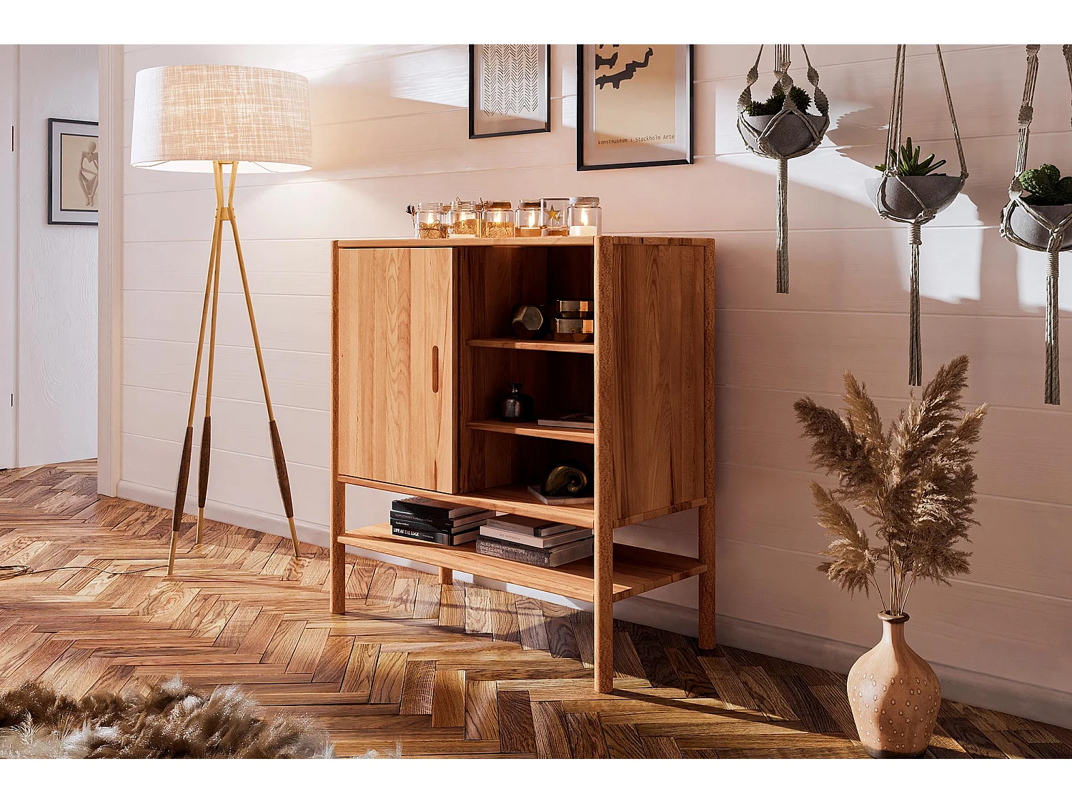 POLA - Kommode 100% aus massivem Holz aus Kernbuche, naturgeölt