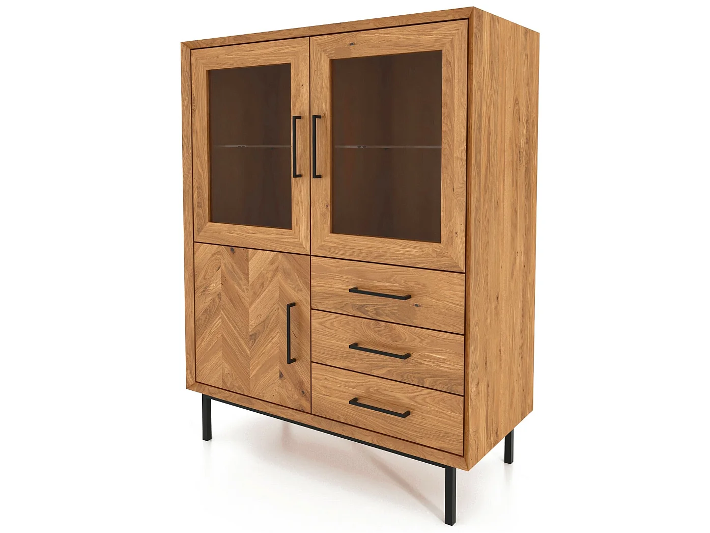 ABIES - Kommode 100% aus massivem Holz aus Wildeiche, naturgeölt