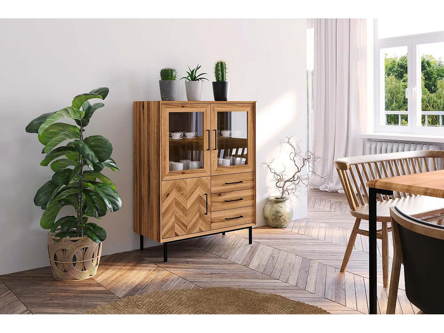 ABIES - Kommode 100% aus massivem Holz aus Wildeiche, naturgeölt