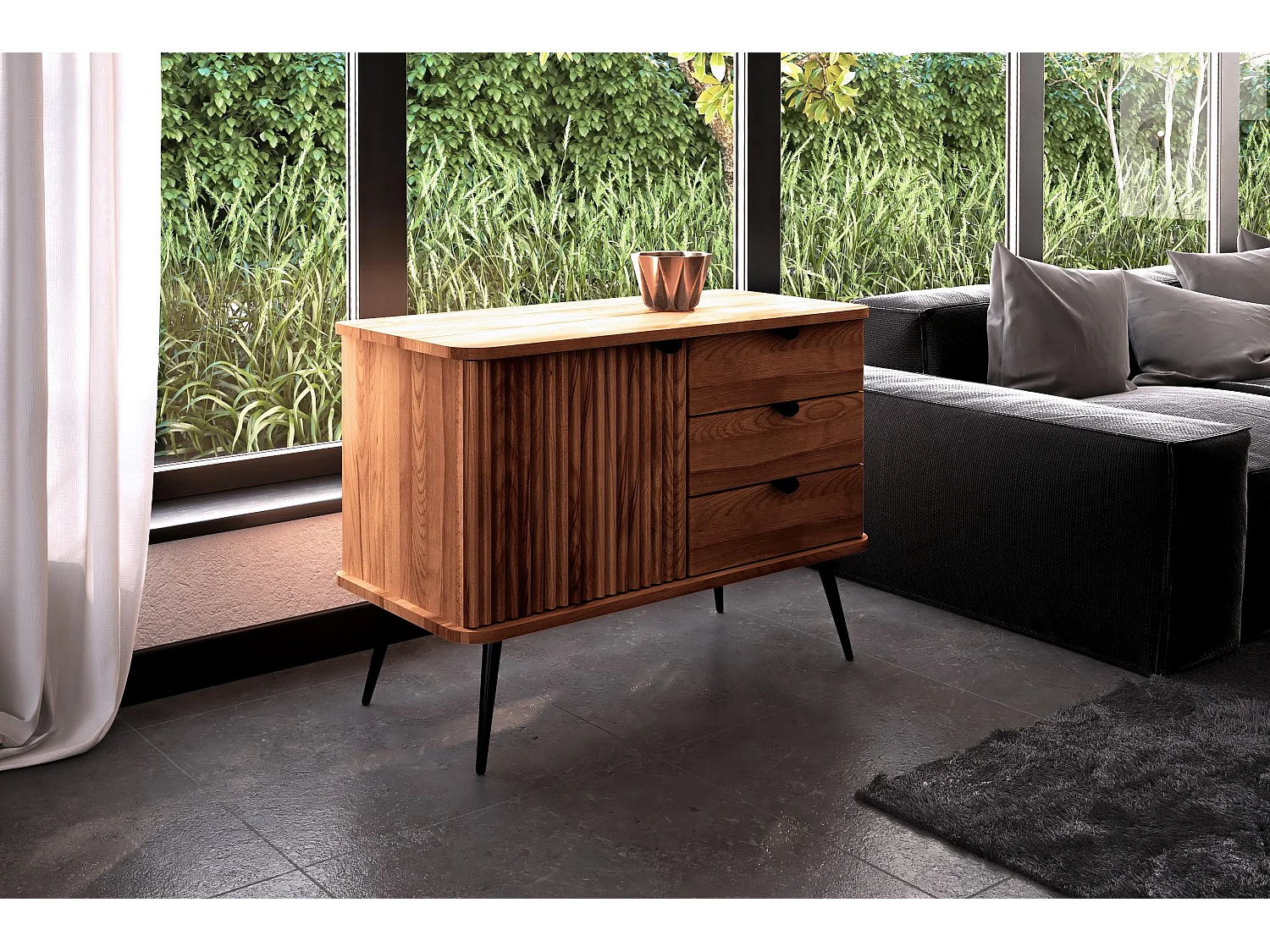 KULA - Kommode 100% aus massivem Holz aus Kernbuche, naturgeölt