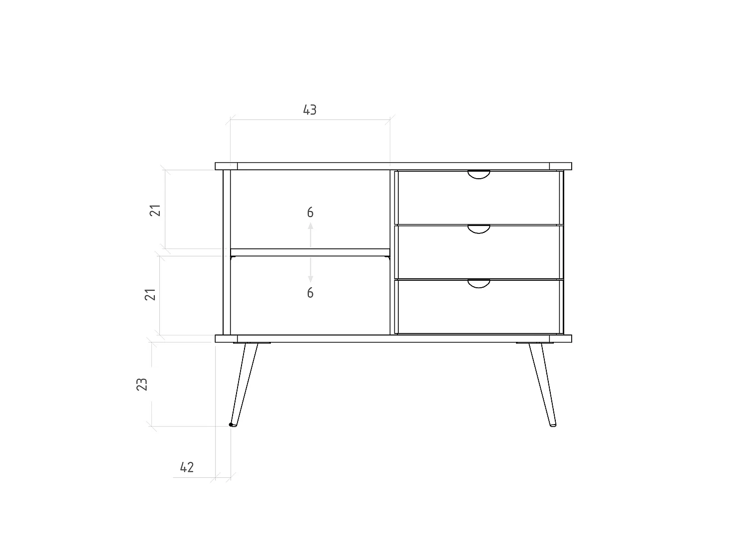 KULA - Kommode 100% aus massivem Holz aus Kernbuche, naturgeölt