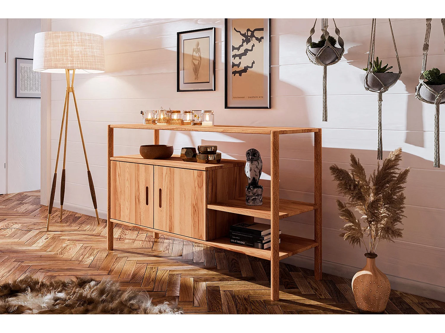 POLA - Regall aus massivem Holz aus Kernbuche, naturgeölt