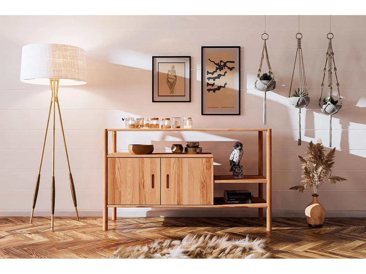 POLA - Regall aus massivem Holz aus Kernbuche, naturgeölt