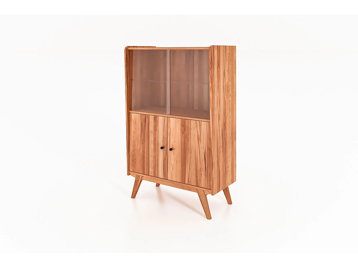 RETRO - Vitrine mit Schiebetür aus Kernbuche, naturgeölt