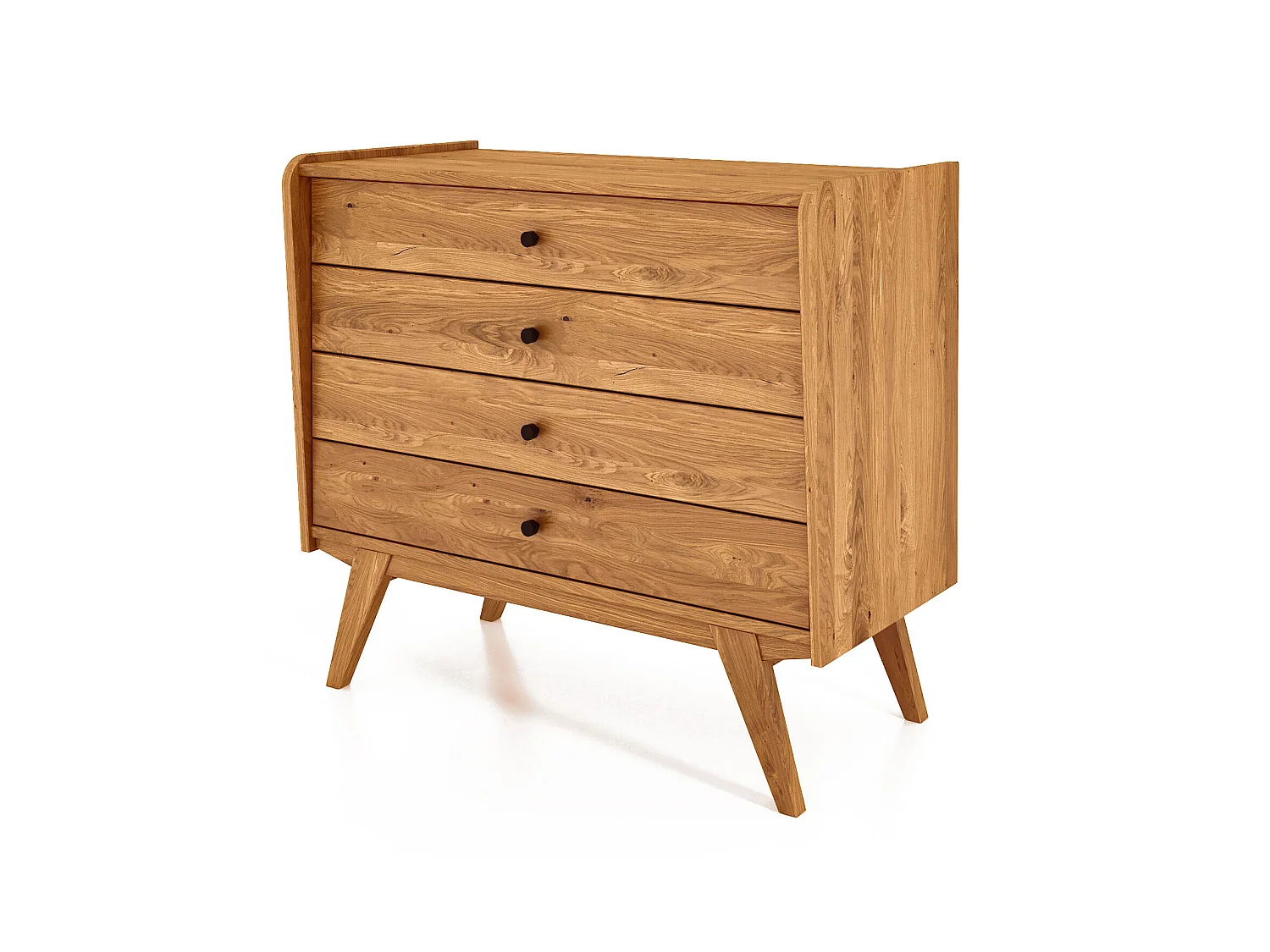 RETRO - Kommode 100% aus massivem Holz aus Wildeiche, naturgeölt