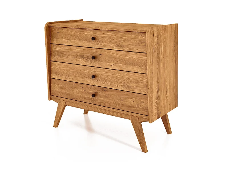 RETRO - Kommode 100% aus massivem Holz aus Wildeiche, naturgeölt