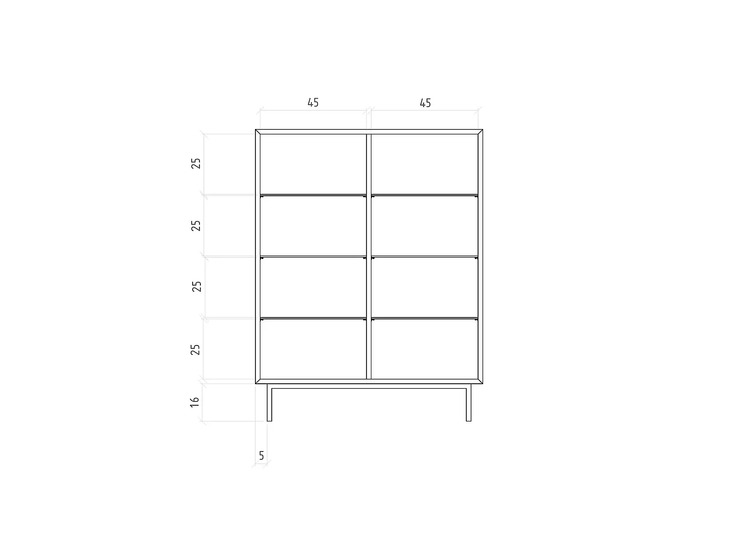 ABIES - Kommode 100% aus massivem Holz aus Kernbuche, naturgeölt