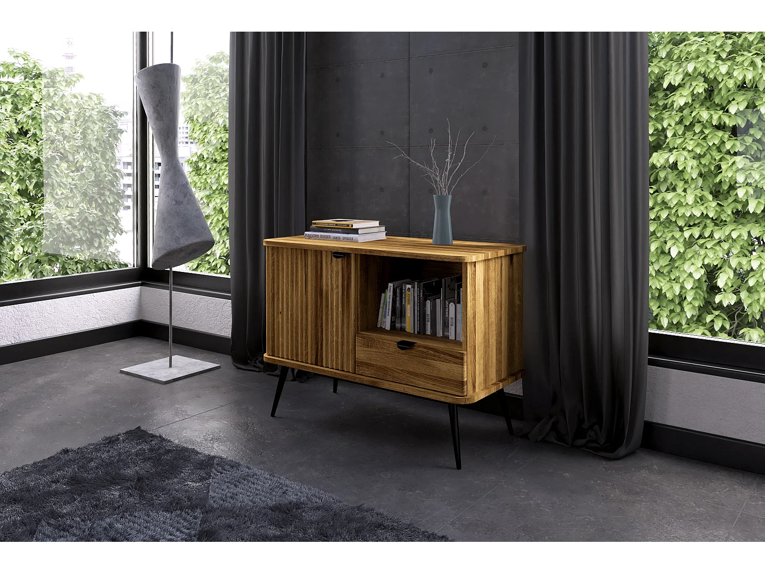 KULA - Kommode 100% aus massivem Holz aus Wildeiche, naturgeölt