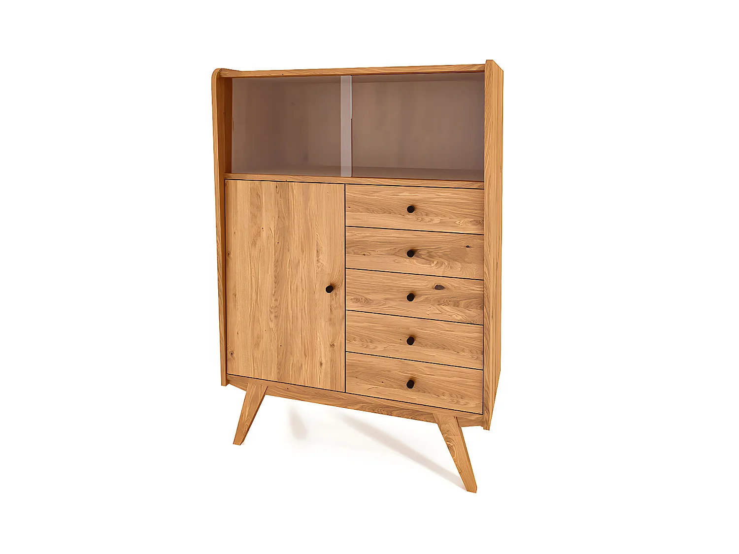 RETRO - Kommode 100% aus massivem Holz aus Wildeiche, naturgeölt