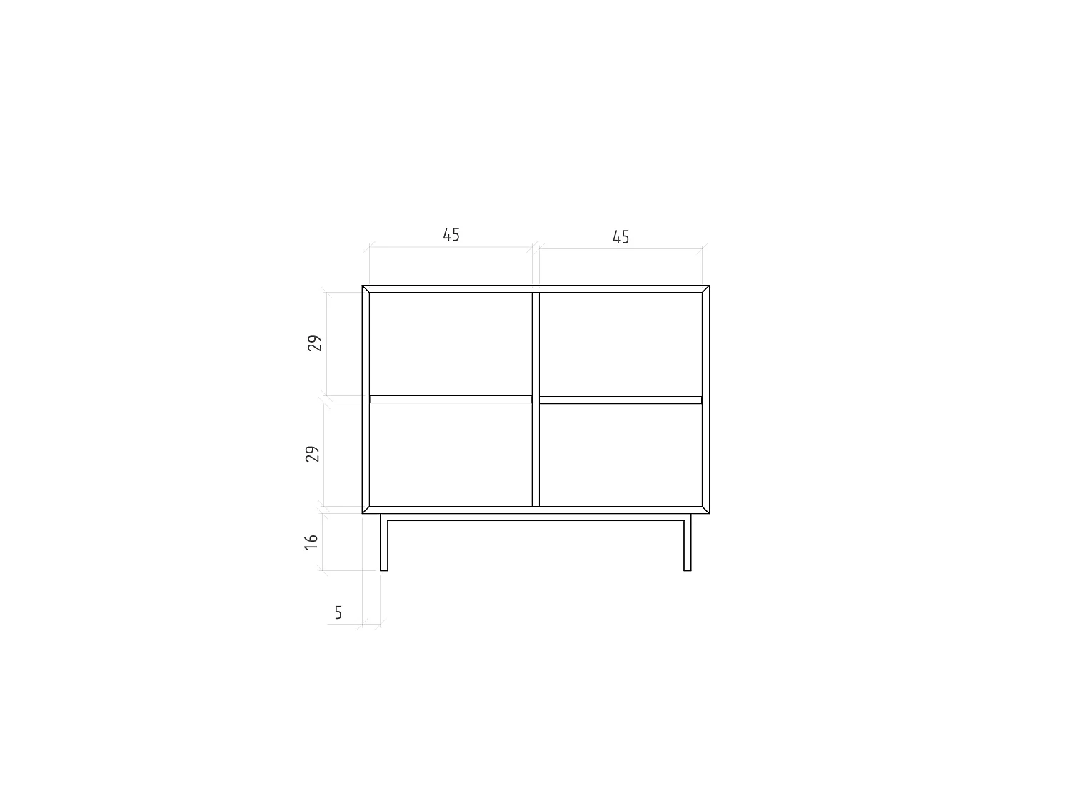 ABIES - Kommode 100% aus massivem Holz aus Wildeiche, naturgeölt