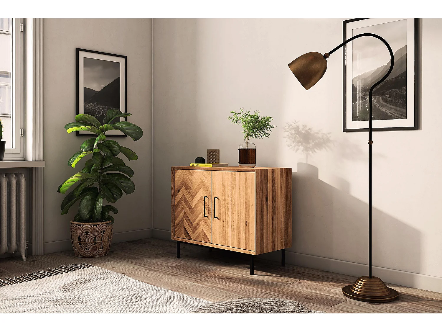 ABIES - Kommode 100% aus massivem Holz aus Wildeiche, naturgeölt