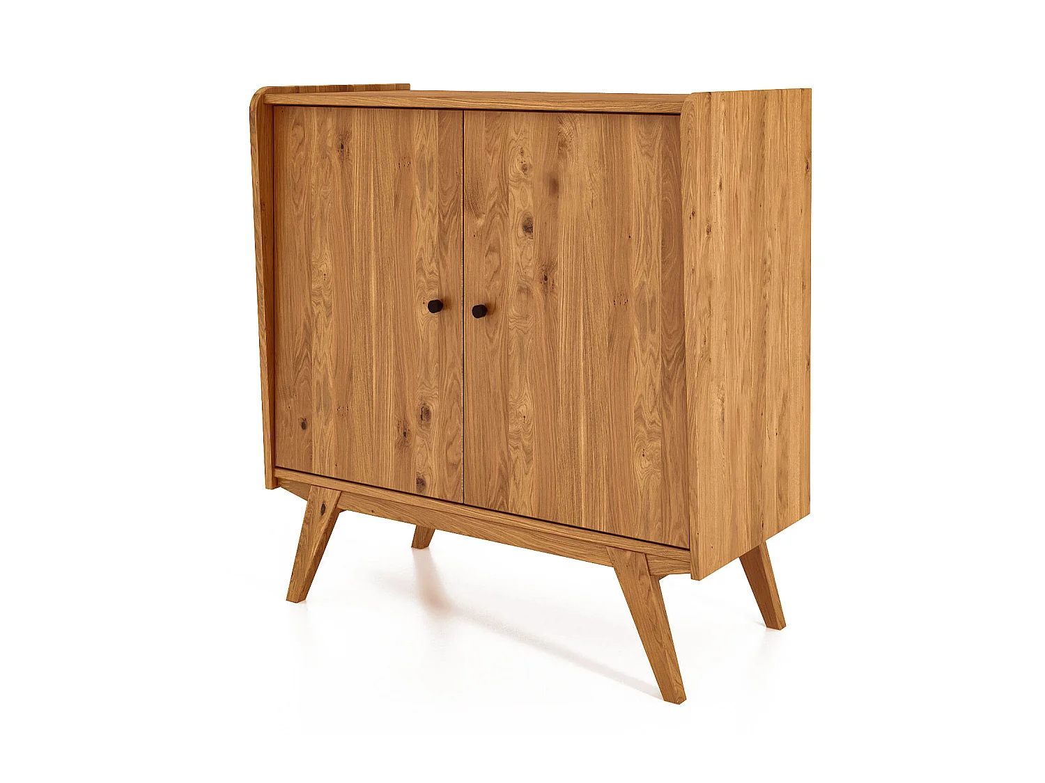 RETRO - Commode 100% en bois massif de chêne sauvage, huilé naturel