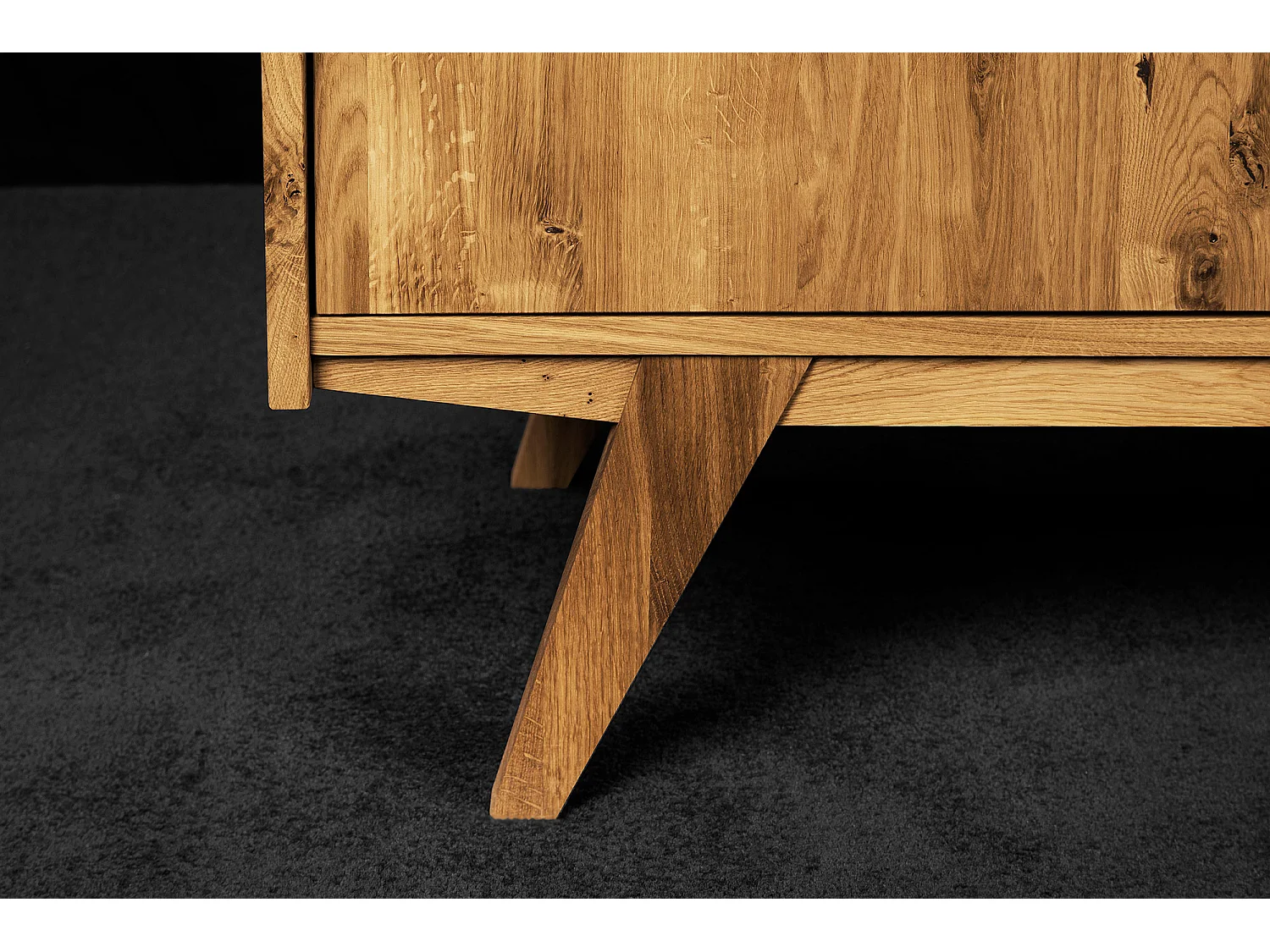 RETRO - Commode 100% en bois massif de chêne sauvage, huilé naturel