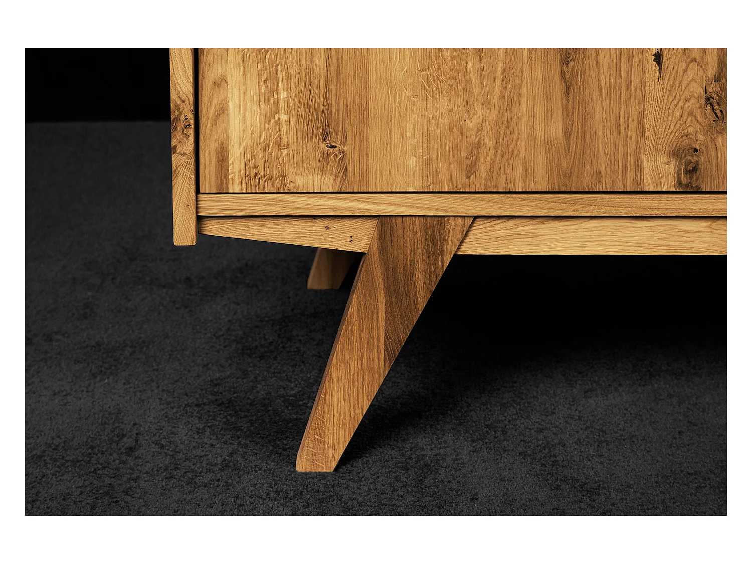 RETRO - Kommode 100% aus massivem Holz aus Wildeiche, naturgeölt