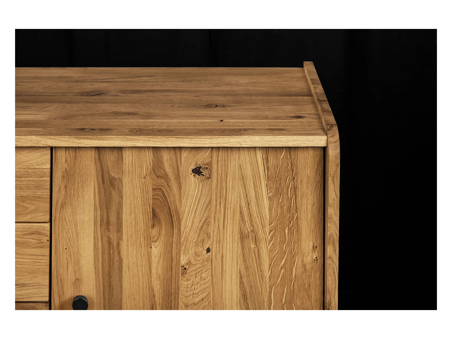 RETRO - Kommode 100% aus massivem Holz aus Wildeiche, naturgeölt