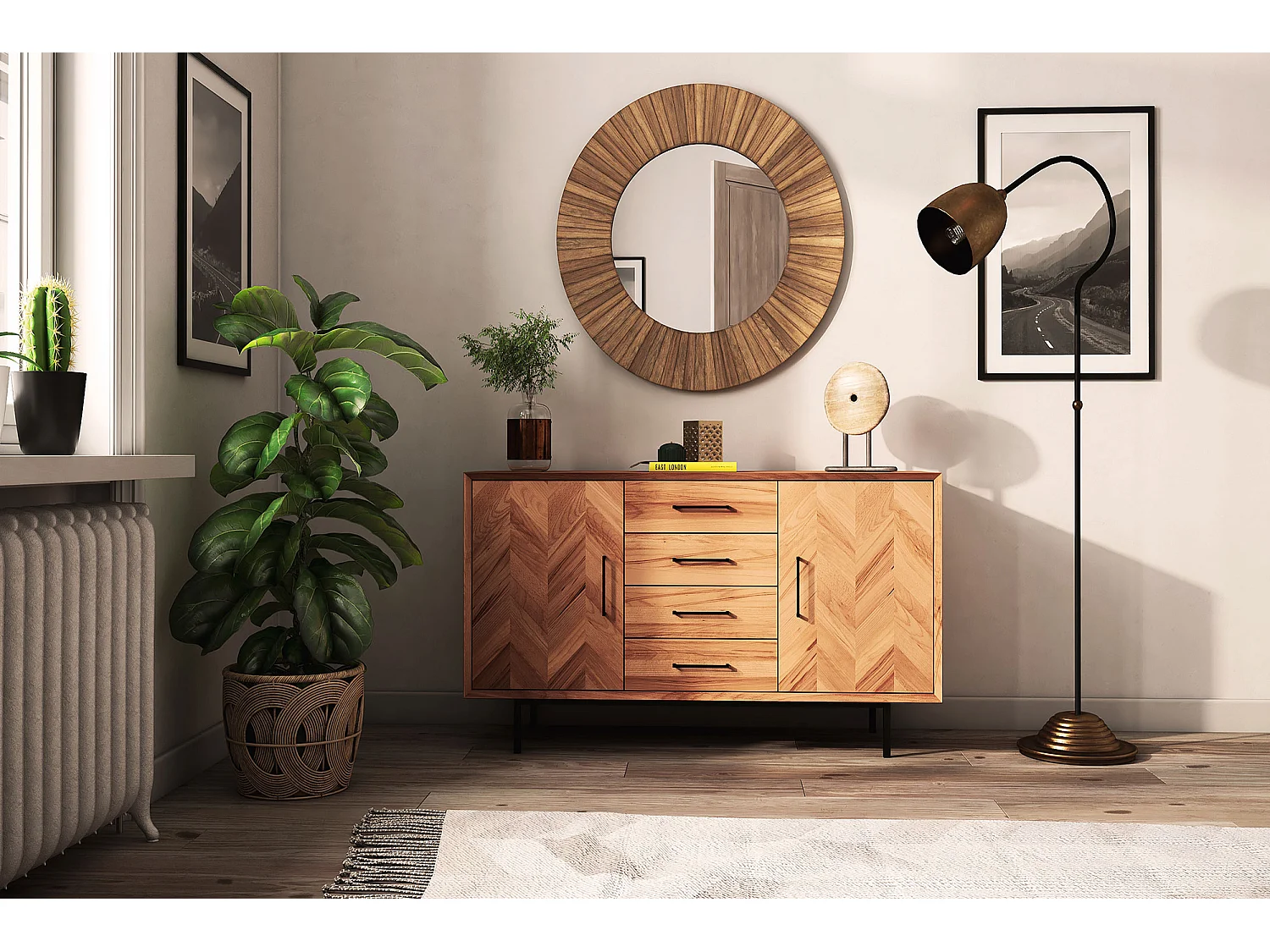 ABIES - Kommode 100% aus massivem Holz aus Kernbuche, naturgeölt