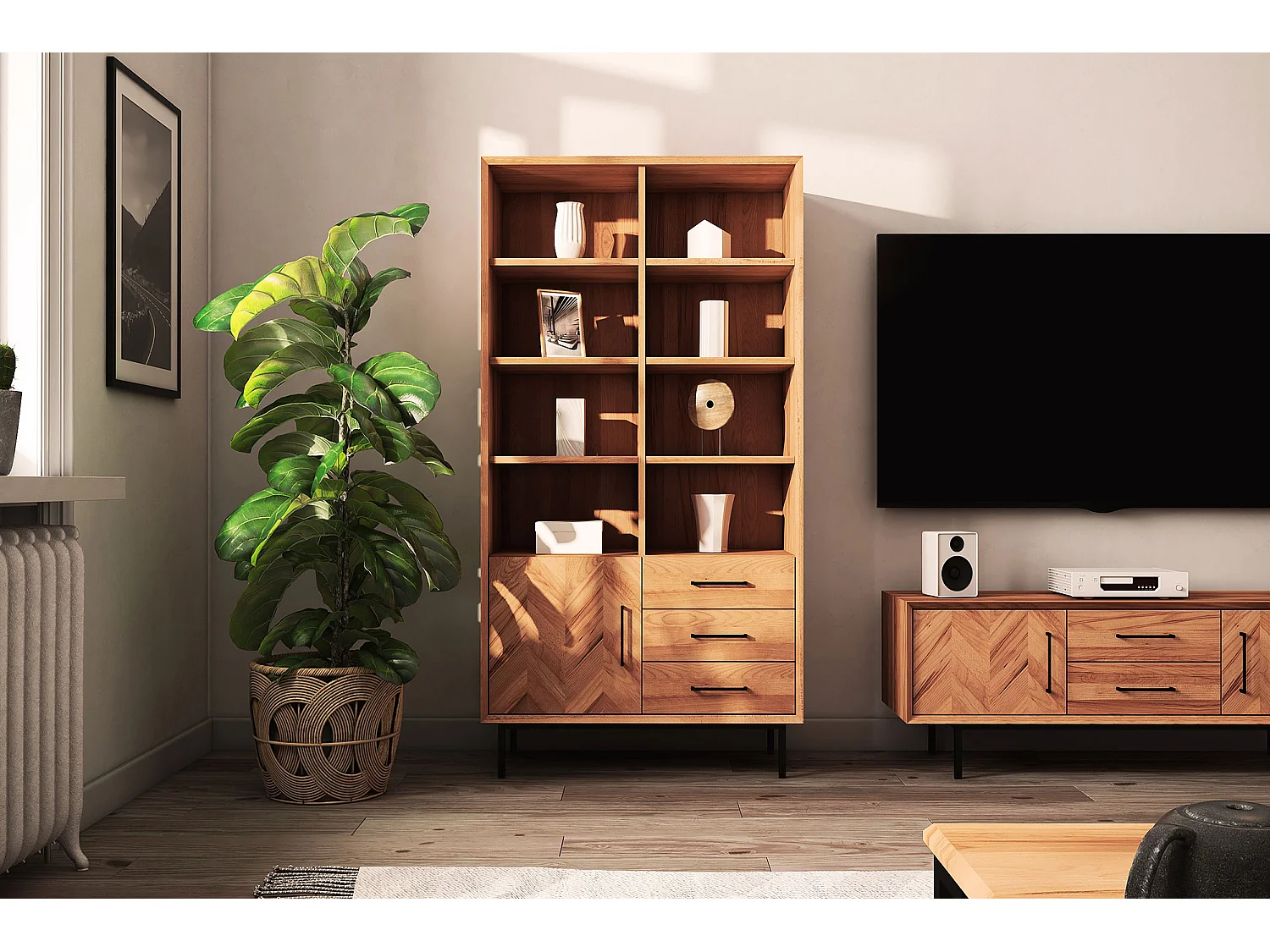 ABIES - Étagère en bois massif de cœur de hêtre, huilé naturel