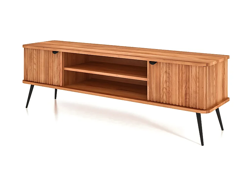 KULA - TV-Möbel mit Welltüren aus Kernbuche naturgeölt