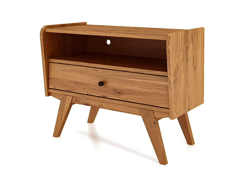 RETRO - TV-Möbel mit Schublade aus Wildeiche naturgeölt