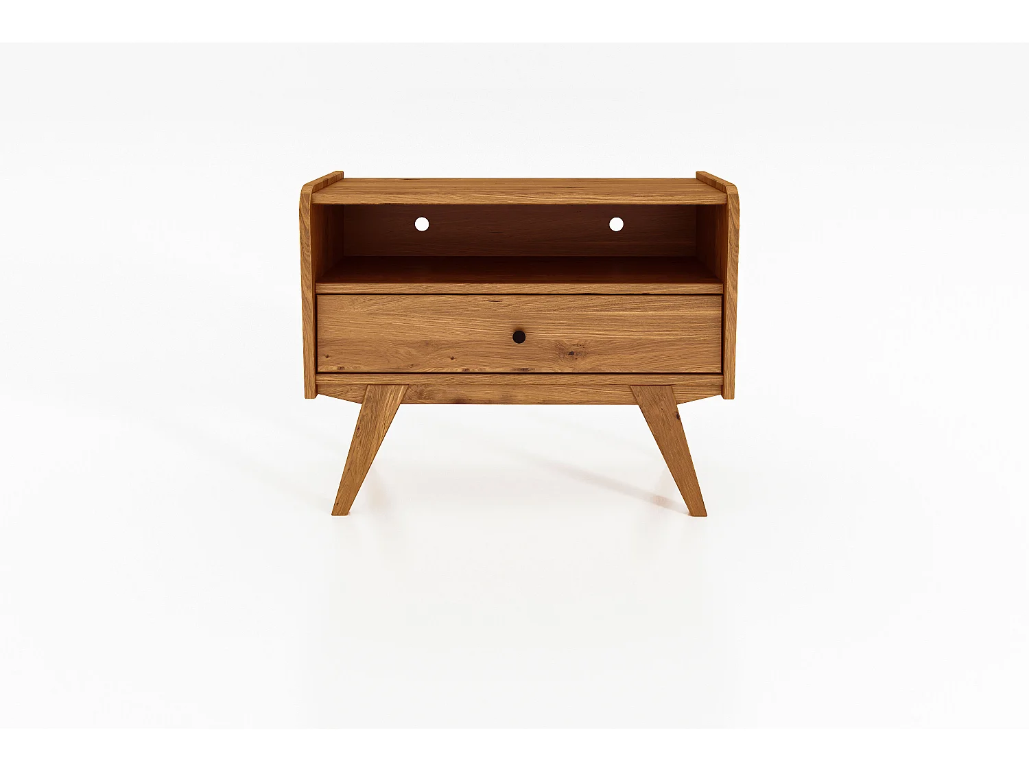 RETRO - TV-Möbel mit Schublade aus Wildeiche naturgeölt