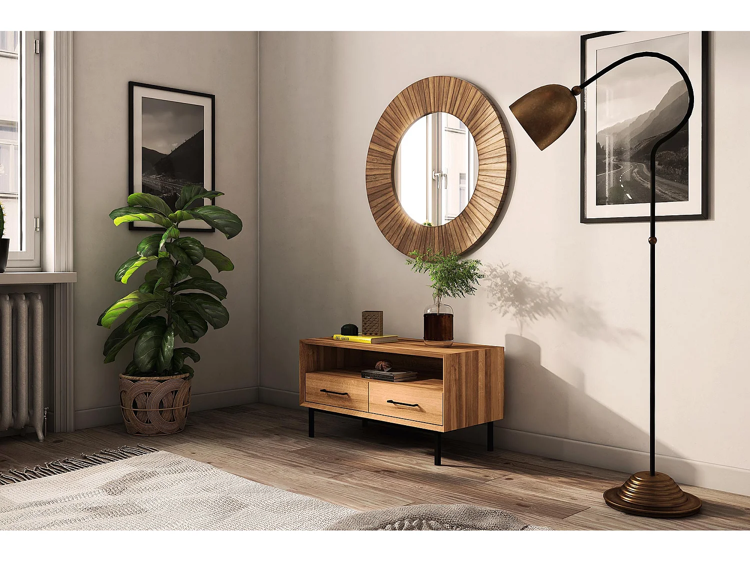 ABIES - TV-Möbel mit Schubladen aus Wildeiche naturgeölt