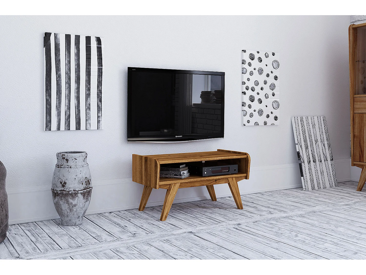 RETRO - TV-Möbel aus Wildeiche naturgeölt