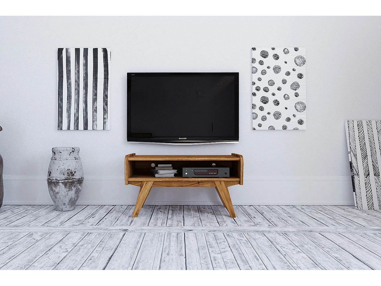 RETRO - TV-Möbel aus Wildeiche naturgeölt